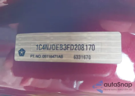 2015 Jeep Compass Latitude from USA, damaged, VIN 1C4NJDEB3FD208170